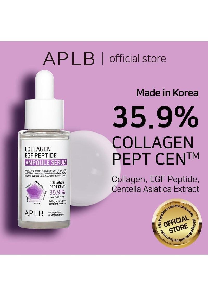 APLB Collagen EGF Peptide Ampoule Serum | COLLAGEN PEPT CEN™ 35.9% 1.35 FL.OZ/Korean Skincare, Elasticity care, Long lasting moisturizing, Revitalize for gentle and improve skin texture - Image 2