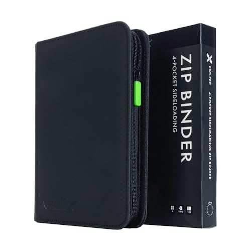 Vault X 4 Pocket Trading Card Zip Binder, 160 Cards, Premium Exo-Tec Album Material, 20 Side-Loading Pages, Folder for Collectible Games, Sports, TCG (Black) - Image 1