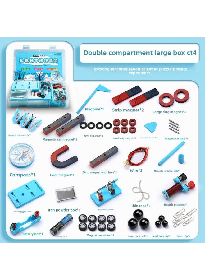 Magnet Experiment Suit Primary School Grade 2 Volume 2 Scientific Stone Suction Strip Ring U-shaped Toy Suspension Equipment Cross-border-Specifications:Magnet Suit (CT4)  - Image 1