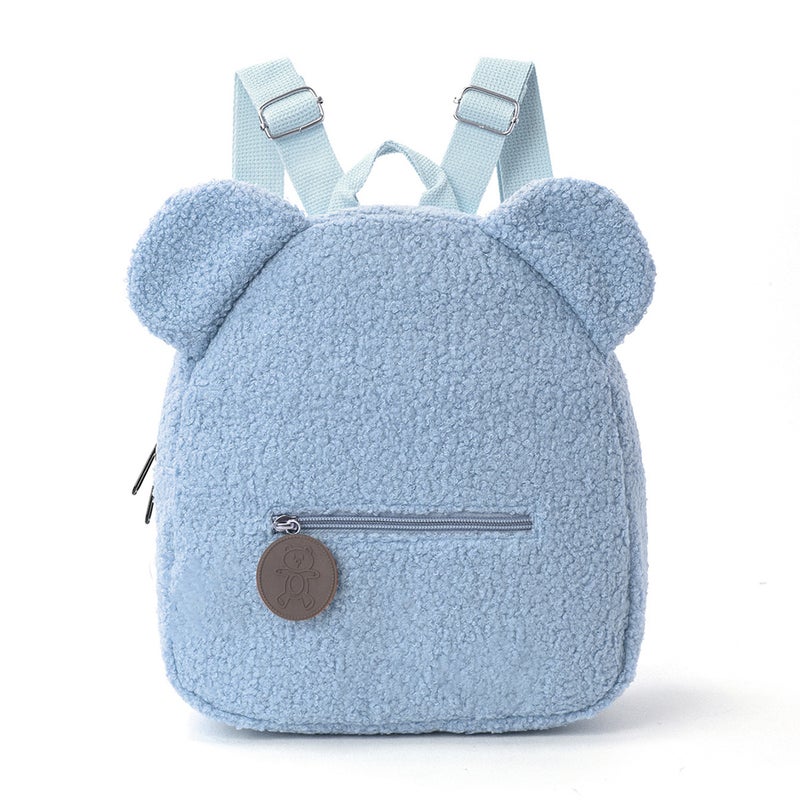 REOCLE Cartoon Bear Ear Fluffy Backpack Adjustable Strips Cartoon and Floral Design Lightweight Durable Polyester Lining for School Travel Daily Commute - Image 4