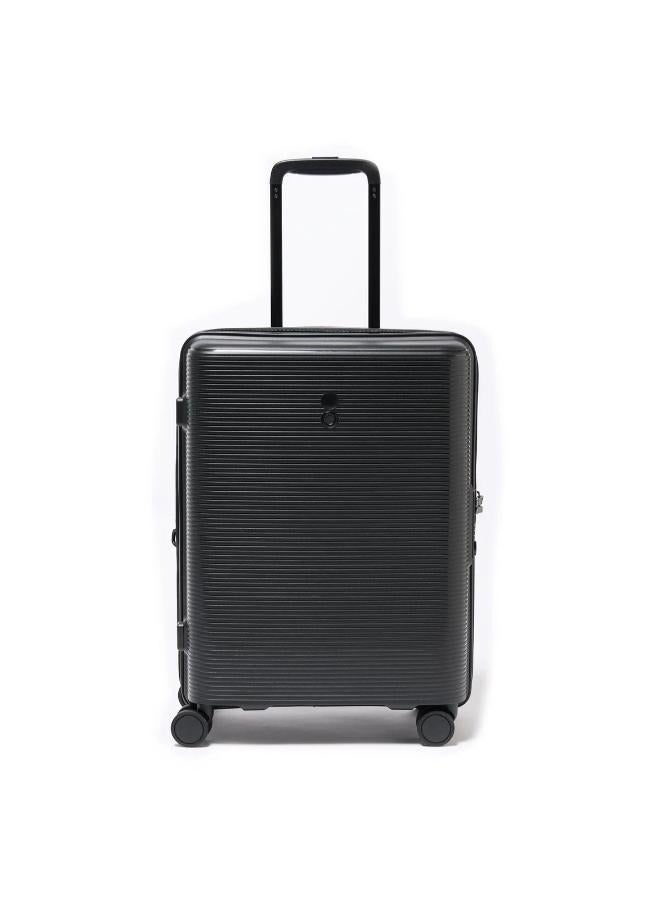Echolac Forza 55cm Hardcase Expandable 4 Double Wheel Cabin Luggage Trolley - Black - Image 1