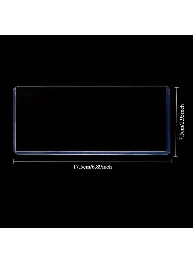 10 قطعة من حامل النقود البلاستيكي الشفاف PVC الصلب للأوراق النقدية والفواتير مقاس 173x75 مم - Image 3