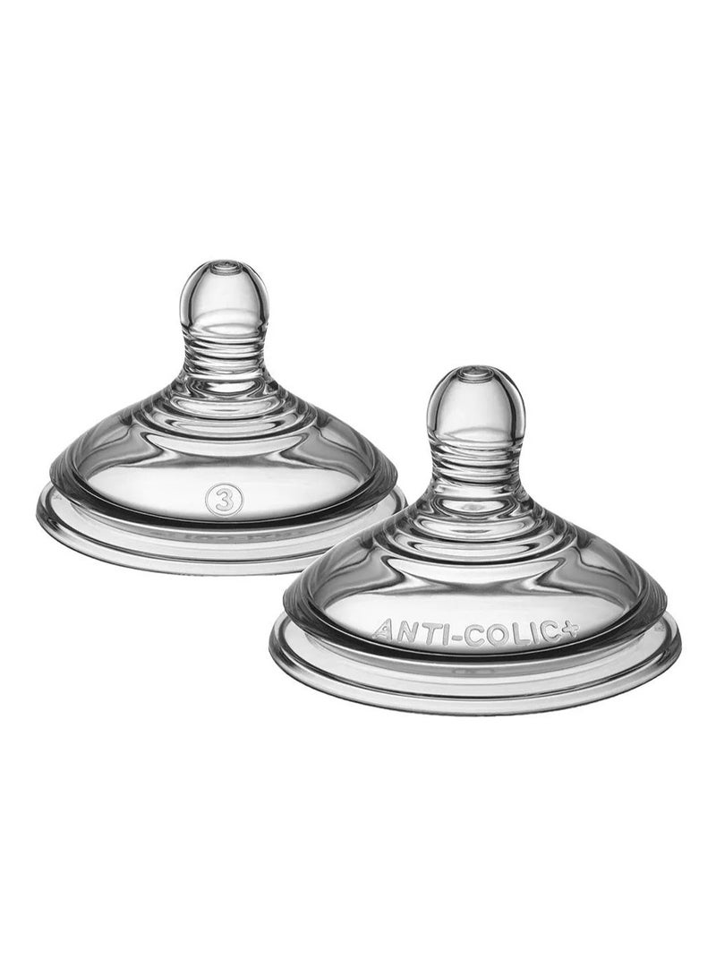Tommee Tippee UK Advanced Anti-Colic Fast Flow Teats 6M+, BPA-Free, Pack of 2 Baby Bottle Nipples - Image 2