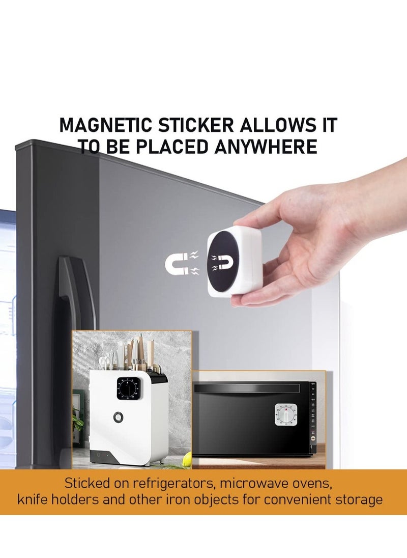 SYOSI - 2-Pack Square 60 Minute Mechanical Kitchen Timer,Chef Cooking Timer Clock with Loud Alarm,No Batteries Required - Kitchen Learning Management Timer Magnetic Backing with Fridge Magnets - Image 1