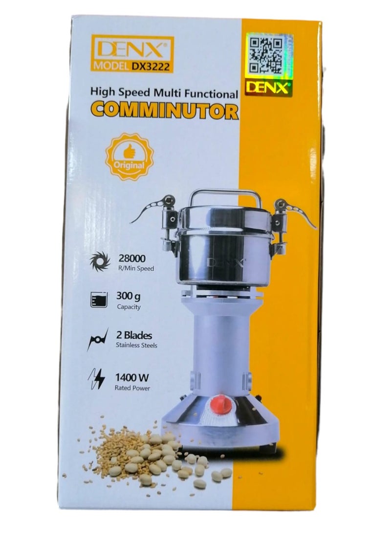 Denx 300g 1400W High Speed ​​Home Spice and Grain Grinder Mill for Grinding Seeds, Wheat, Corn, Pepper, Coffee and Other Dry Foods - Image 3
