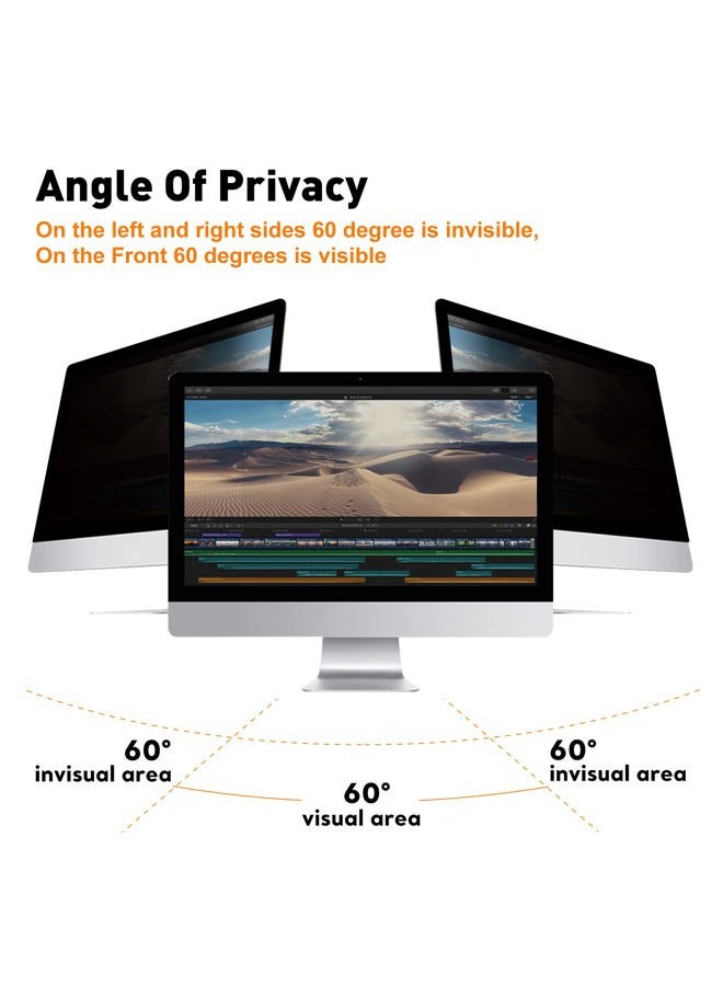 bersem Fully Removable Privacy Screen Protector for iMac 27 inch Monitor, Anti-Spy, Anti-Scratch, UV-Blocking, Matte Finish - Image 2