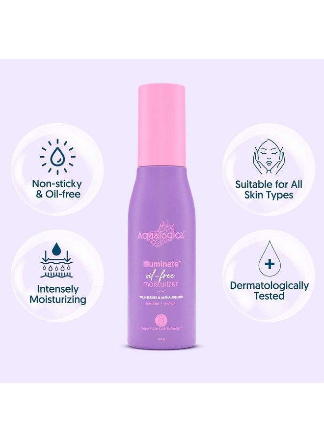 Aqualogica Illuminate+ Oil Free Moisturizer With Wild Berries And Alpha Arbutin 100G - Image 3
