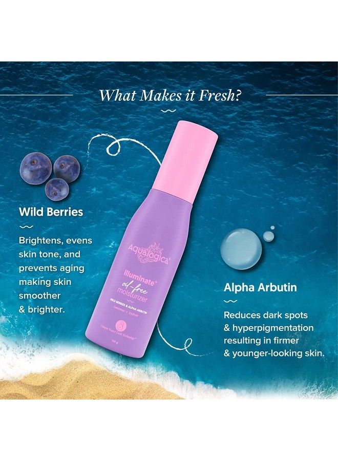 Aqualogica Illuminate+ Oil Free Moisturizer With Wild Berries And Alpha Arbutin 100G - Image 4