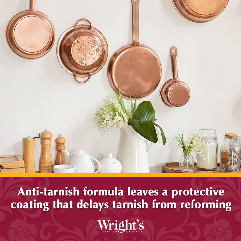 Wright's by Weiman Cream Copper and Brass Cleaner - Gently Cleans and Removes Tarnish without Scratching, Polishing Cloth Included - Image 4