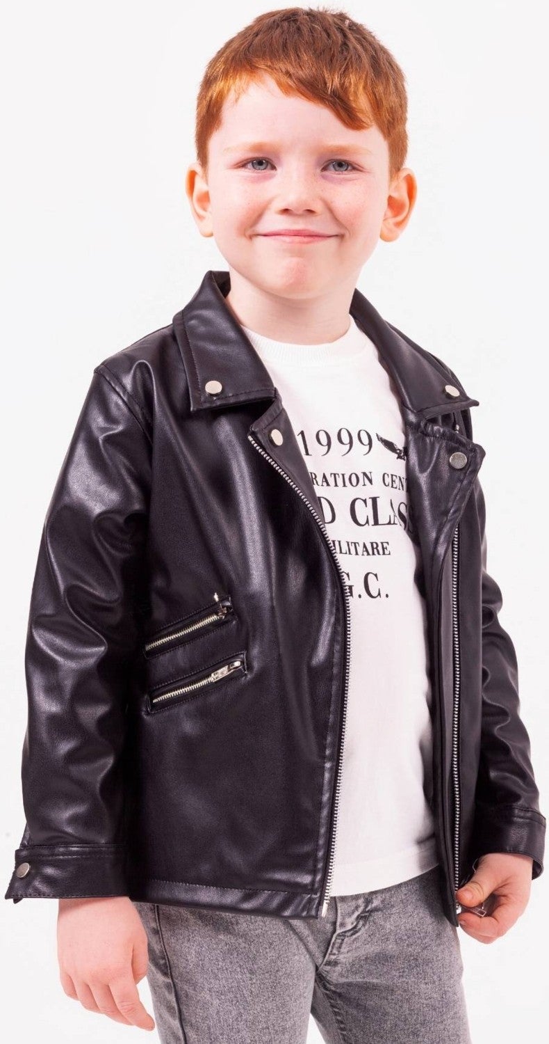 Gold Class Kidswear جاكيت جلد شبابي بسحاب  - Image 1