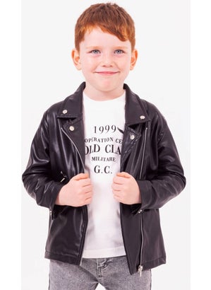 Gold Class Kidswear Zippered Boys Leather Jacket  - Image 2