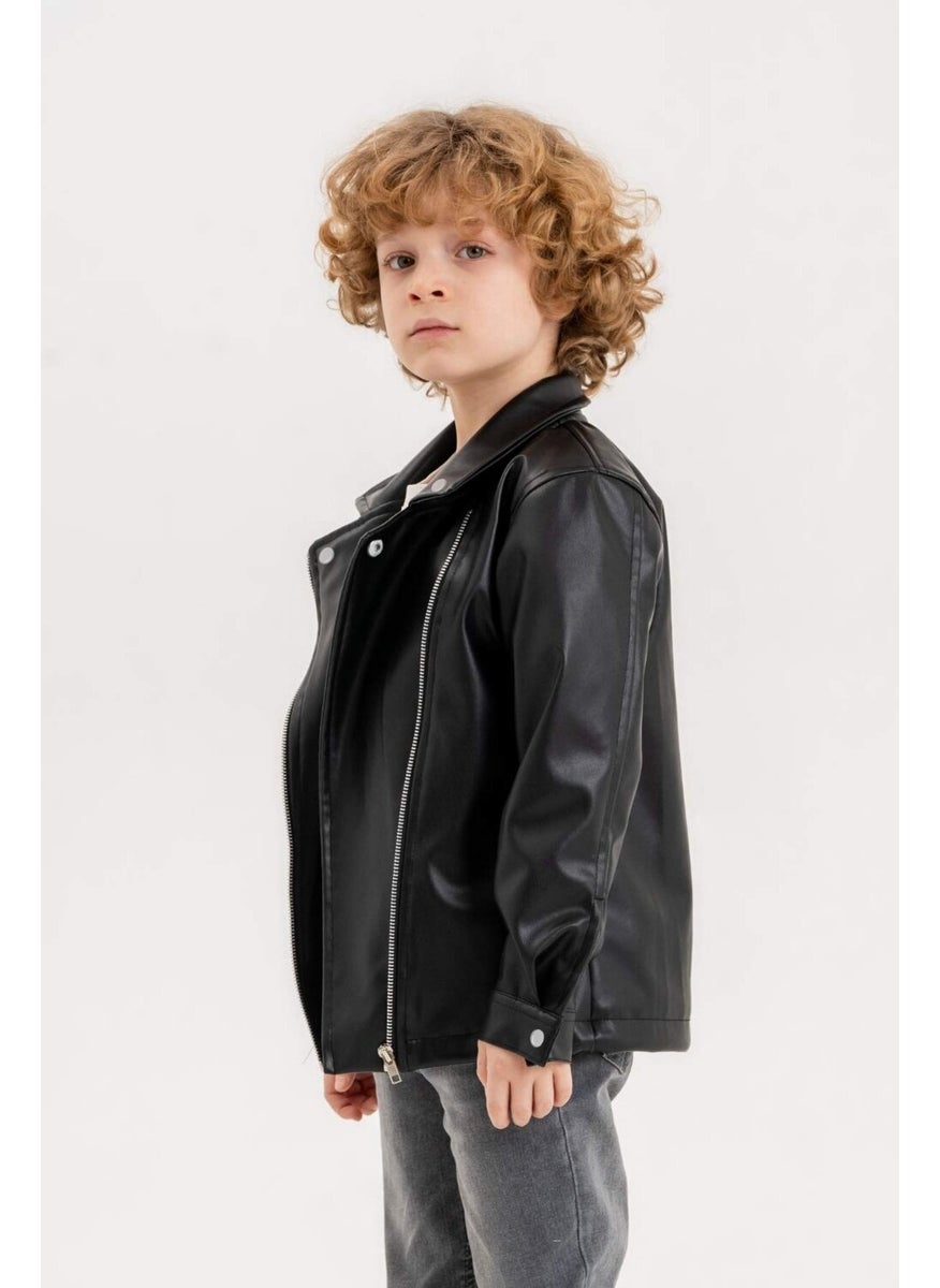 Zippered Boys Leather Jacket - pzsku/ZAEA25C7EB0209364685BZ/45/_/1731334264/6ca78267-b017-486d-91de-83f84a012d92