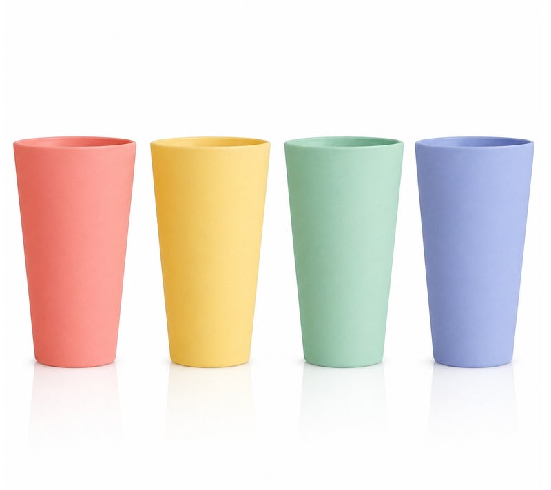 TarHong Jumbo Polypropylene Tumblers Set of 4, 21 oz Reusable Drinking Cups, Shatter-Resistant Lightweight Beverage Glasses, Microwave Dishwasher Safe, Stackable Indoor Outdoor Assorted Colors - Image 1