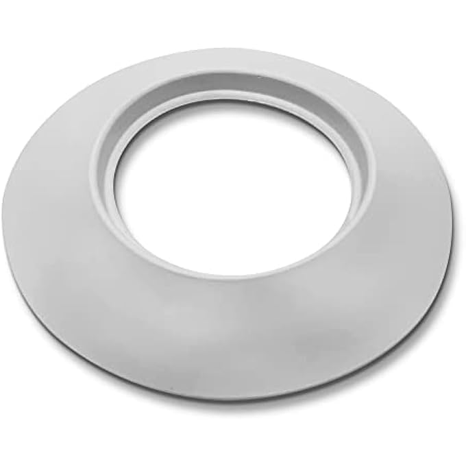 DOJA INDUSTRIAL | HEATING PIPE COVER ROSETTE | 80 MM DIAMETER | COLOUR WHITE | RADIATOR ROSETTE | TUBE HEATER COVERS | RADIATORS PLASTIC ROSETTES | WATER PIPES COLLAR | HEATING HOLE COVER - Image 1