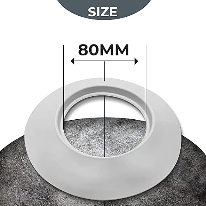 DOJA INDUSTRIAL | HEATING PIPE COVER ROSETTE | 80 MM DIAMETER | COLOUR WHITE | RADIATOR ROSETTE | TUBE HEATER COVERS | RADIATORS PLASTIC ROSETTES | WATER PIPES COLLAR | HEATING HOLE COVER - Image 3