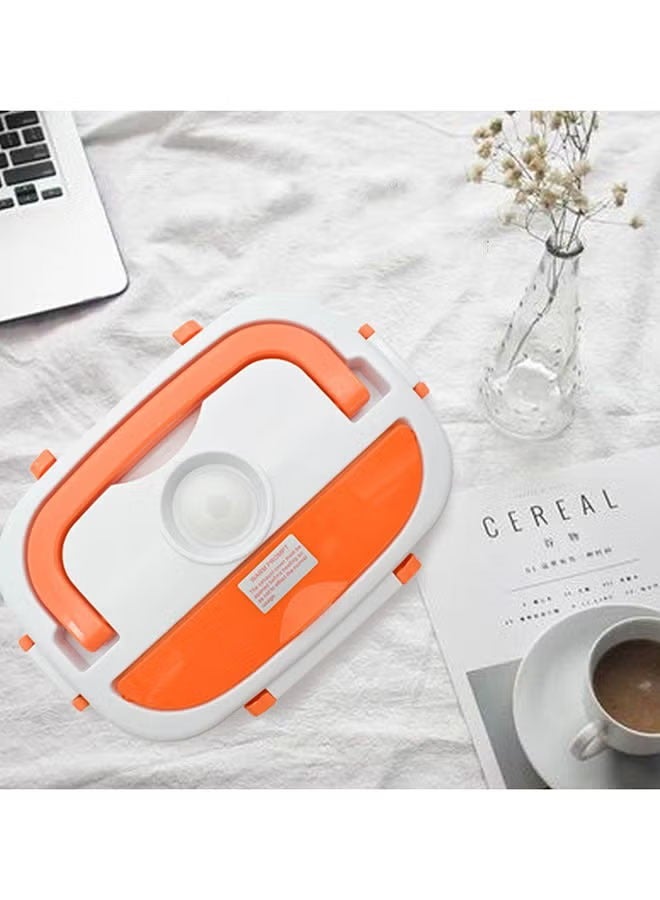 Multifunctional Portable Electric Heating Lunch Box Orange/White 9.37 x 6.69 x 4.25inch - Image 2