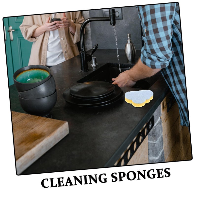Blue Cloud Shaped Cleaning Sponges 10x7 5cm Non Damaging Dish Sponge Set Kitchen Use - Image 4