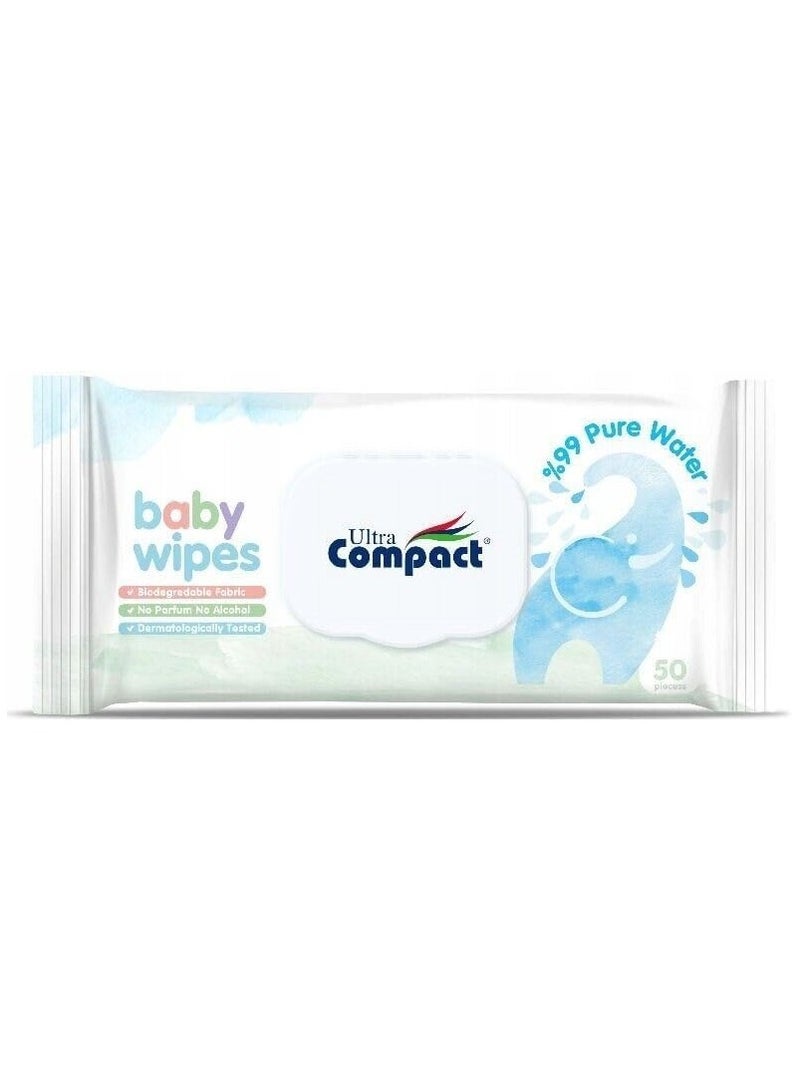 Ultra Compact Pure Water Baby Wet Wipes: Gentle Care Bundle - 50pcs