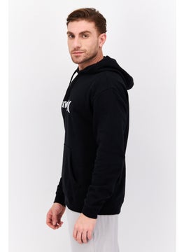 Hurley Men Sportswear Fit Long Sleeve Outdoor Hooded Sweatshirt, Black  - Image 2