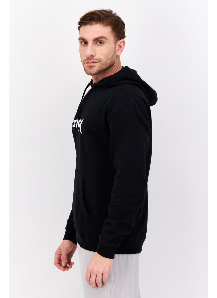 Hurley Men Sportswear Fit Long Sleeve Outdoor Hooded Sweatshirt, Black  - Image 2