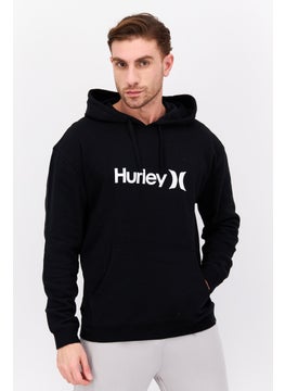 Hurley Men Sportswear Fit Long Sleeve Outdoor Hooded Sweatshirt, Black  - Image 1