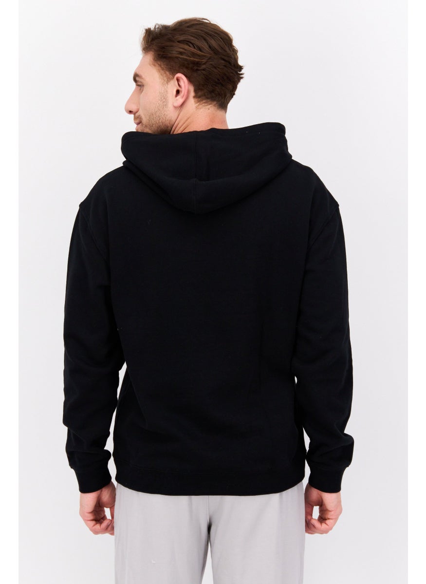 Hurley Men Sportswear Fit Long Sleeve Outdoor Hooded Sweatshirt, Black  - Image 3