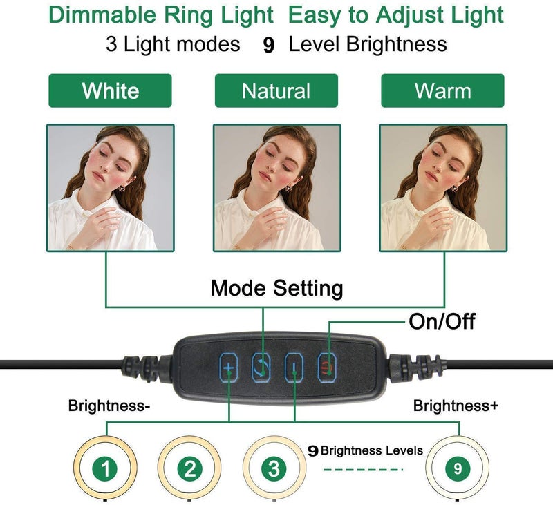 Whitecloud TRANSFORMING HOMES® 10 Inches LED Ring Light for Camera, Phone YouTube Video Shooting and Makeup(T 925,Black) 25.5x25.5x02 cm Plastic - Image 5