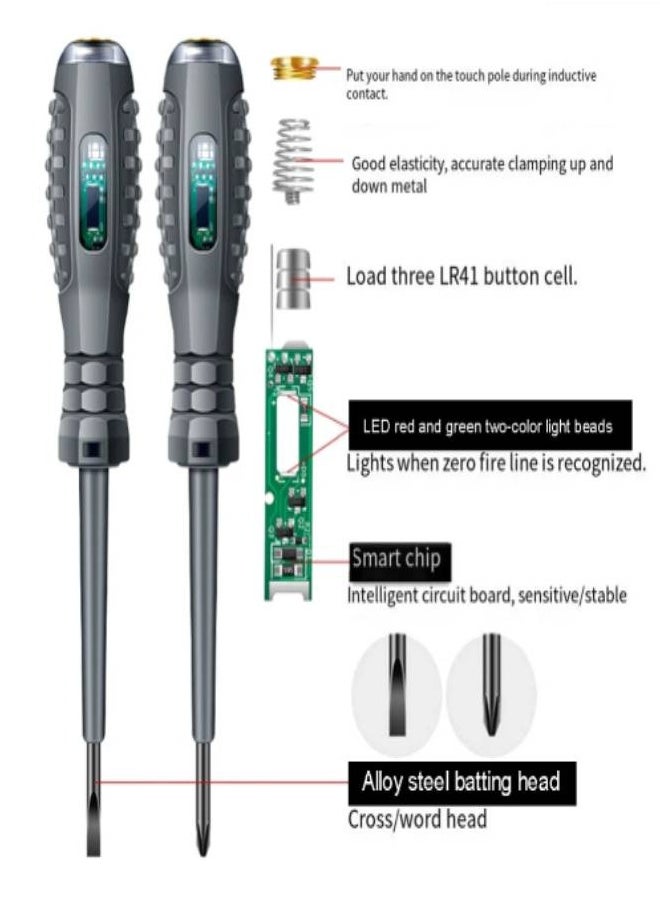 Electric Pen Cross Flat Screwdriver Household Use Non-contact Induction Multi-function Voltage Detector Voltage Tester Pens Pocket Tester