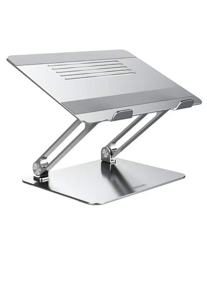TIGER Adjustable Laptop Stand Silver | Ergonomic Laptop Holder for Desk, Foldable and Portable, Adjustable Height & Angle for Comfort, Sturdy Aluminum Design, Ideal for Work, Study, Gaming, and Travel - Image 1