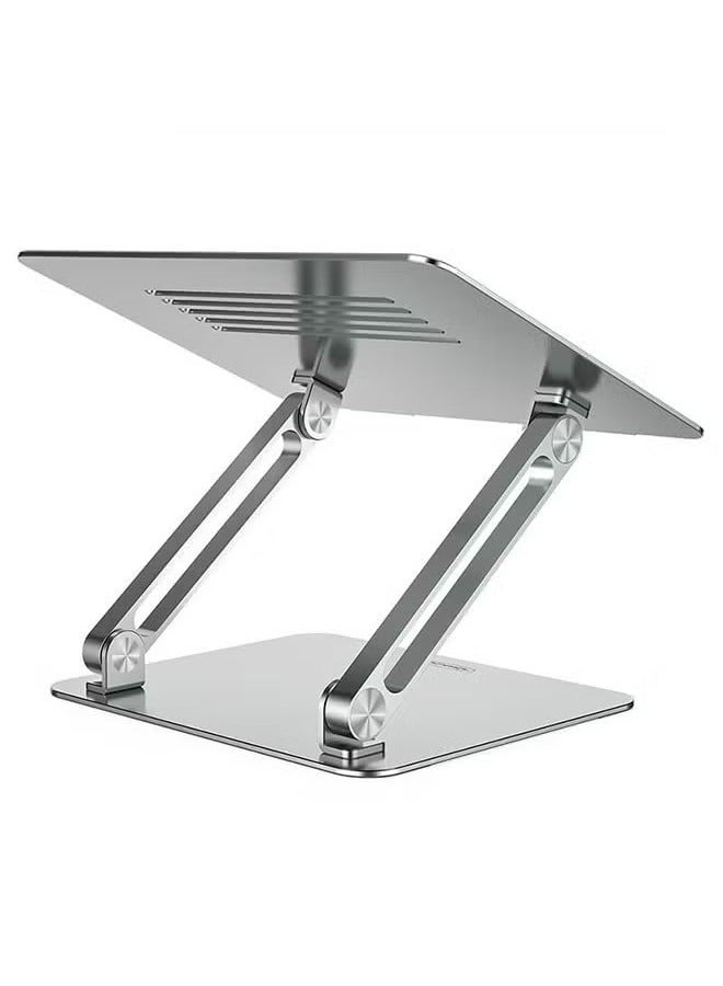 TIGER Adjustable Laptop Stand Silver | Ergonomic Laptop Holder for Desk, Foldable and Portable, Adjustable Height & Angle for Comfort, Sturdy Aluminum Design, Ideal for Work, Study, Gaming, and Travel - Image 3