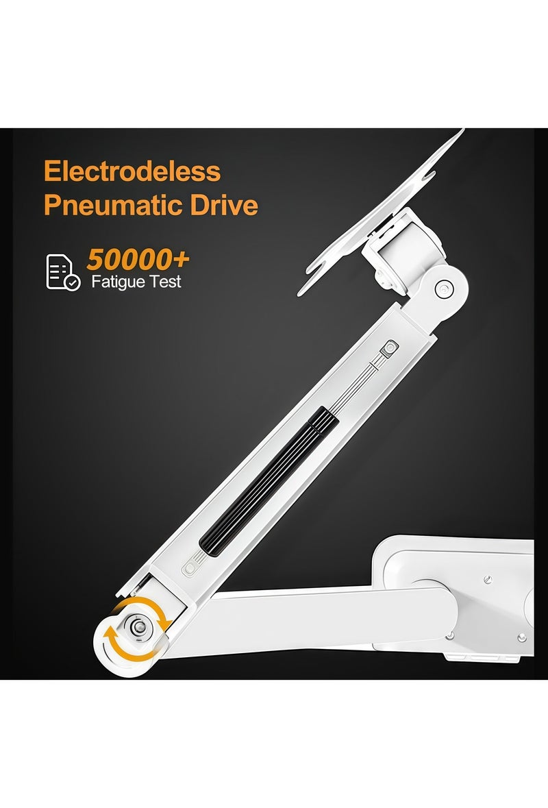 فلاشهوك حامل شاشة مزدوج لشاشة مقاس 17 إلى 30 بوصة، ذراع شاشة مزدوج قابل للتعديل بنابض غاز، يناسب شاشتين مع أقصى VESA 100x100، أبيض - Image 5