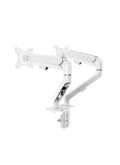 FlashHawk Dual Monitor Desk Mount, Full Motion Swivel Computer Monitor Arm for 17 to 30 inch,Fits 2 Monitor Screens with Max VESA 100x100,White  - Image 1