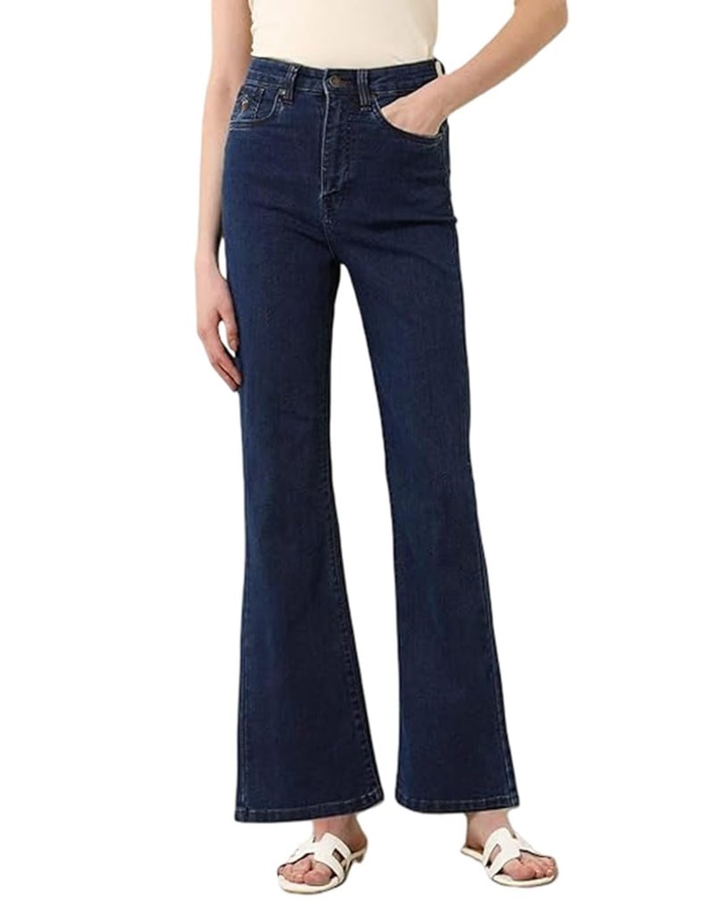 ADBUCKS Bootcut Jeans for Women Bell Bottom Jeans for Women II Wide Leg for Womens (in, Numeric, 30, Dark Blue) - Image 1