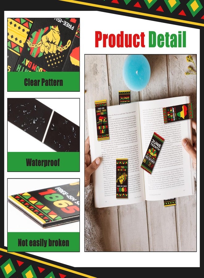 Haooryx Juneteenth Magnetic Book Marks - Black History Month Magnetic Bookmarks Book Reading Lovers Accessories Page Marker Clip African American BHM Celebration Birthday Gifts School Office Home (72) - Image 3
