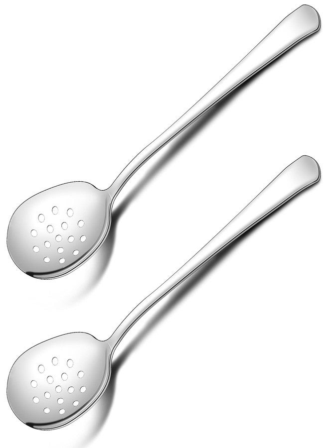 Cunhill 2 Pieces Stainless Steel Slotted Serving Spoon 8. 3 Inches Soup Spoon Colander with 16 Holes Strainer Skimmer for Cooking Buffet & Baking - Image 1