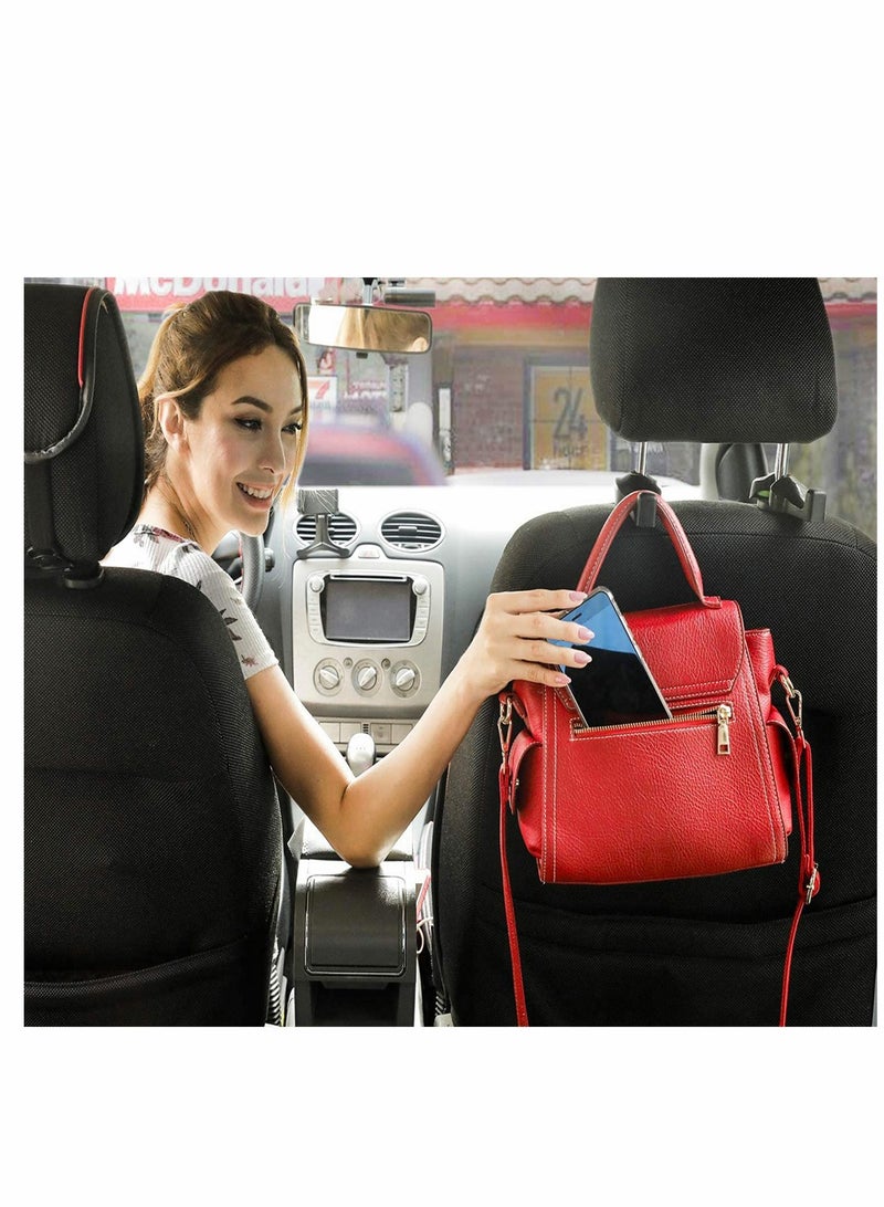 Car Headrest Hook Car Hook Car Purse Hook Headrest Hooks for Car Hook Headrest Hangers Purse Hook for Hanger Purse or Grocery Bags for Automotive Front Back Seat Headrest Black 2 Pack - Image 4