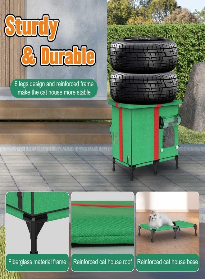 بيت قطط خارجي من NEAIYDA مزود بوسادة تدفئة ووسادة تبريد (مناسب لجميع الفصول الأربعة)، مأوى خارجي معزول ومقاوم للعوامل الجوية للقطط، صندوق هدايا للقطط (متوسط). - Image 5
