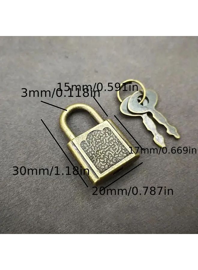 Vintage Zinc Alloy Padlock Silvery Square Lock For Luggage Handbags 1 18x0 79 Inch - Image 4