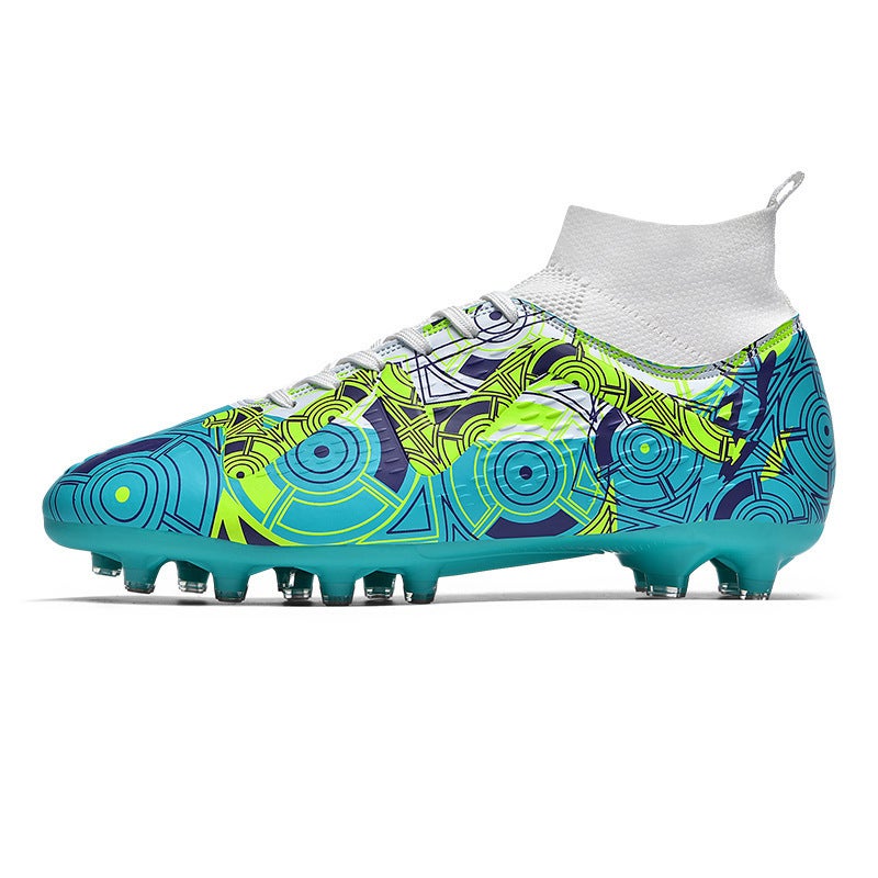 High-Top Football Shoes Tf Broken Nails Artificial Lawn Ag Nail Leather Feet Boys And Girls Children Teenagers Students Training Shoes - Image 4