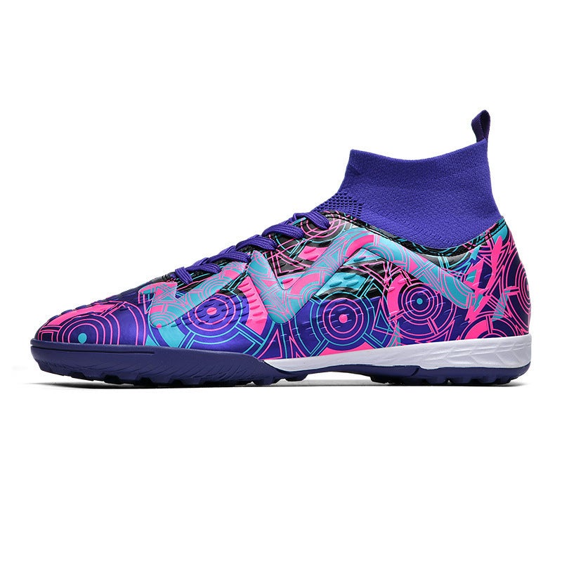High-Top Football Shoes Tf Broken Nails Artificial Lawn Ag Nail Leather Feet Boys And Girls Children Teenagers Students Training Shoes - Image 1