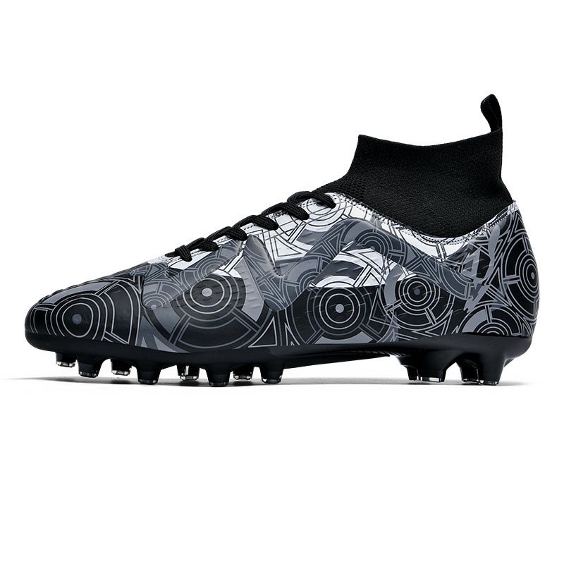 High-Top Football Shoes Tf Broken Nails Artificial Lawn Ag Nail Leather Feet Boys And Girls Children Teenagers Students Training Shoes - Image 5