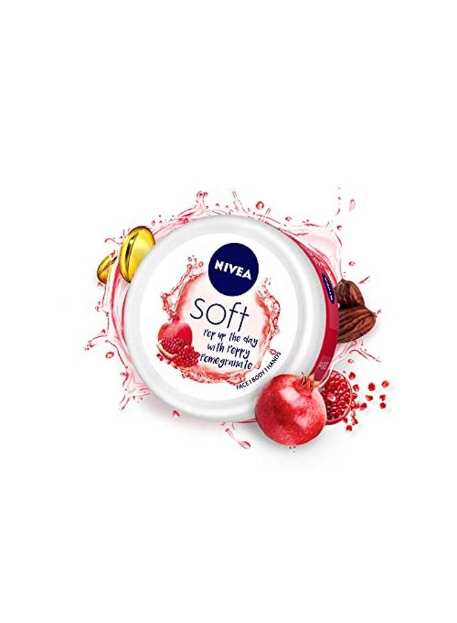 Nivea Soft Light Moisturizer Cream Peppy Pomegranate With Vitamin E & Jojoba Oil For Face Hands And Body 200 Ml