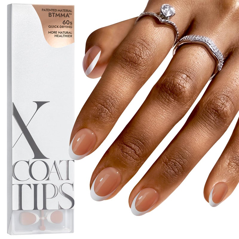 BTArtboxnails French Gel Nail Tips  French Tip Press on Nails Brown Extra Short Almond XCOATTIPS for Nail Extensions