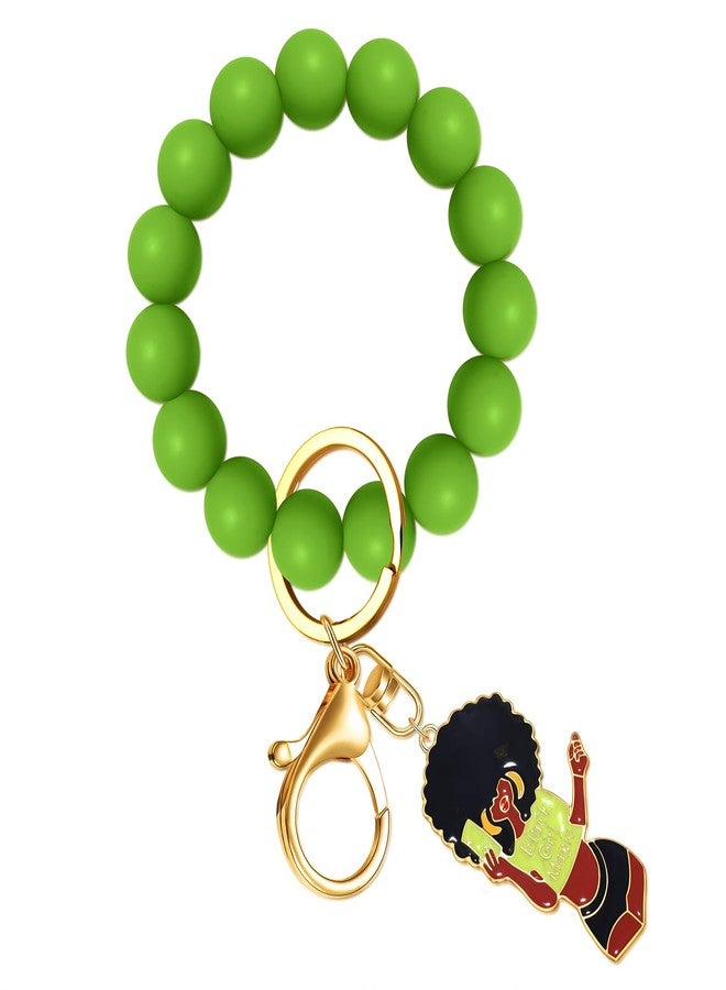 BVGA Silicone Bead Keychain Keyring Bangle for Women Black Girl Magic Keychain Charms for Girls - Image 1