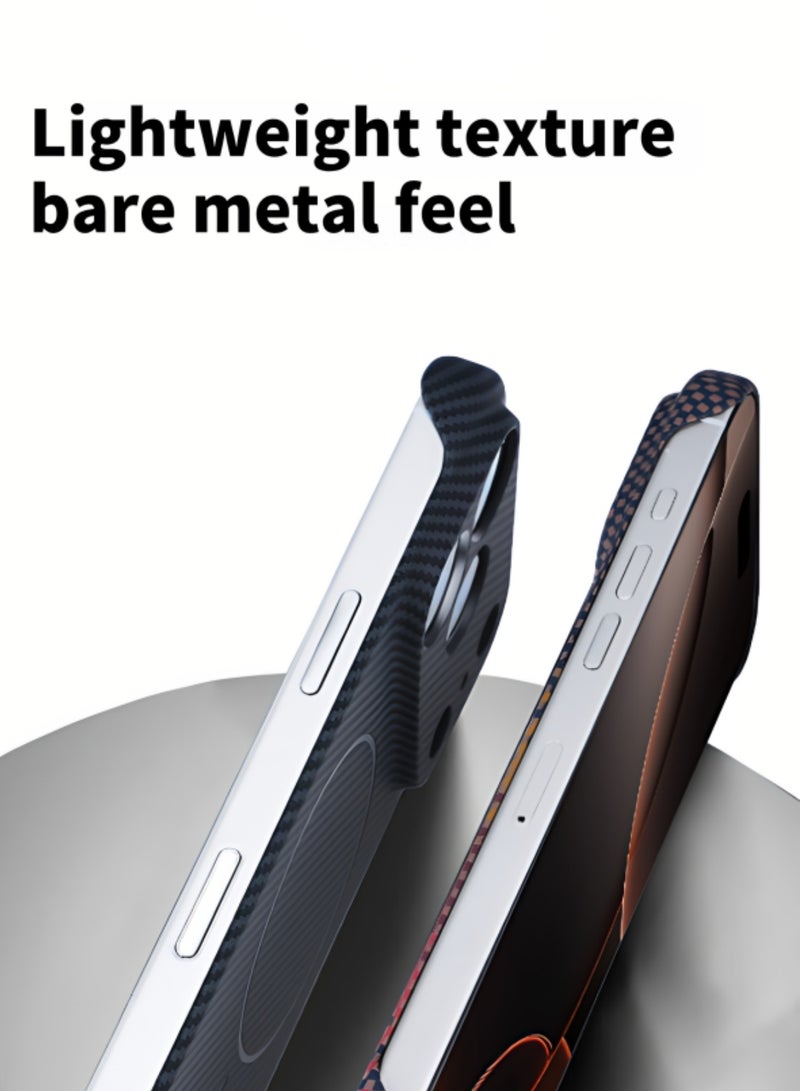 اووكاي جراب مغناطيسي لهاتف iPhone 17 Pro Max، متوافق مع MagSafe، غطاء بنمط ألياف الكربون، جراب هاتف مقاوم للصدمات بتصميم بسيط مقاوم للخدش لهاتف iPhone 17 Pro Max (أسود أنيق) - Image 4