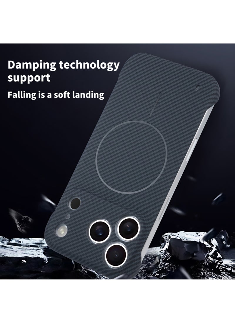 اووكاي جراب مغناطيسي لهاتف iPhone 17 Pro Max، متوافق مع MagSafe، غطاء بنمط ألياف الكربون، جراب هاتف مقاوم للصدمات بتصميم بسيط مقاوم للخدش لهاتف iPhone 17 Pro Max (أسود أنيق) - Image 2