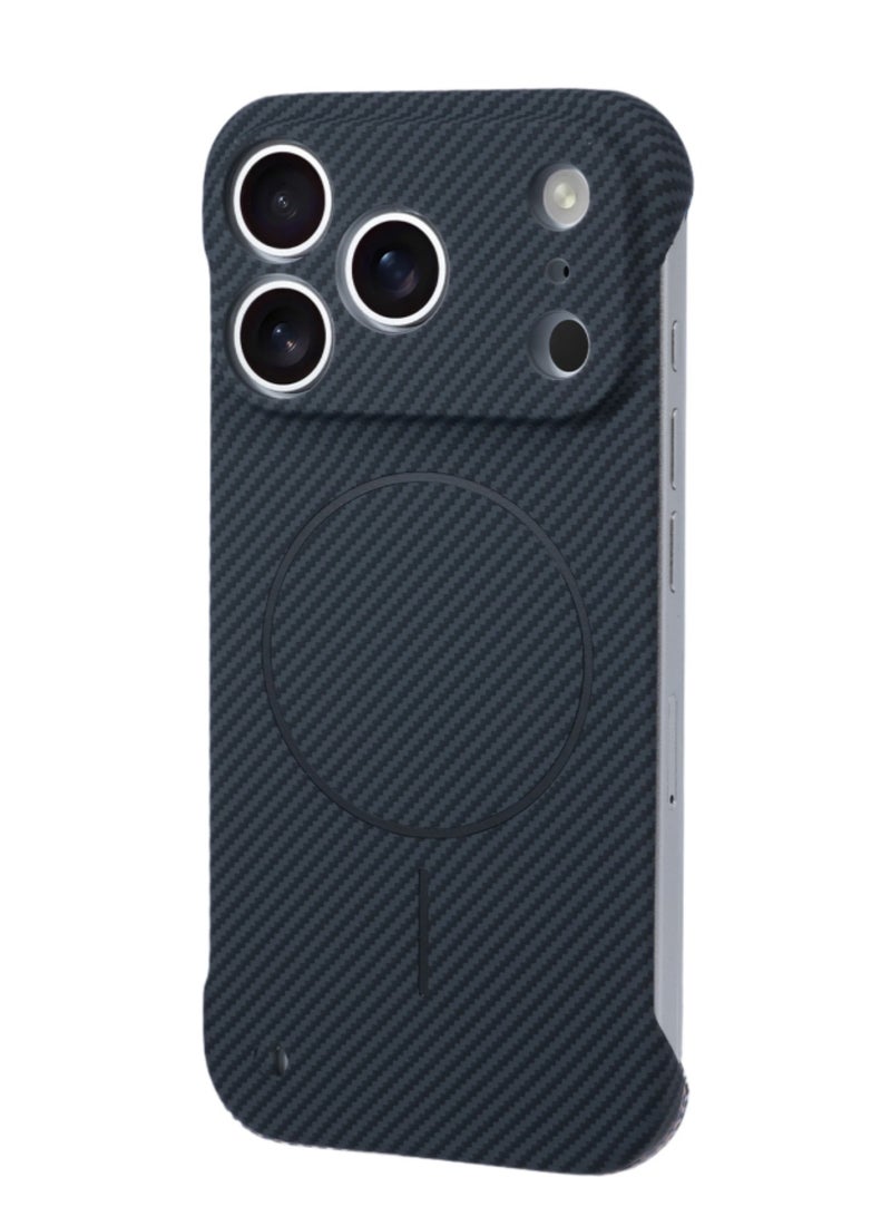 اووكاي جراب مغناطيسي لهاتف iPhone 17 Pro Max، متوافق مع MagSafe، غطاء بنمط ألياف الكربون، جراب هاتف مقاوم للصدمات بتصميم بسيط مقاوم للخدش لهاتف iPhone 17 Pro Max (أسود أنيق) - Image 1