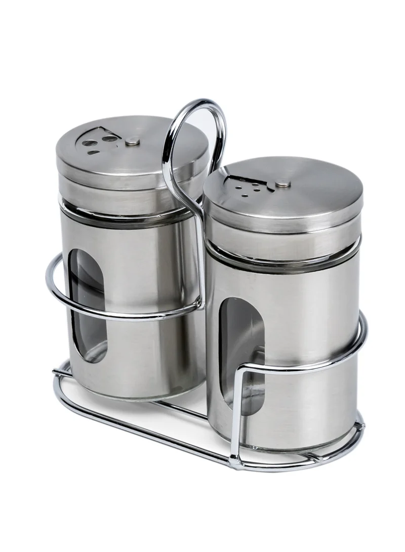 Cuisine Art 2PCS Glass and Stainless Steel Salt & Pepper Shaker Set - 100ml