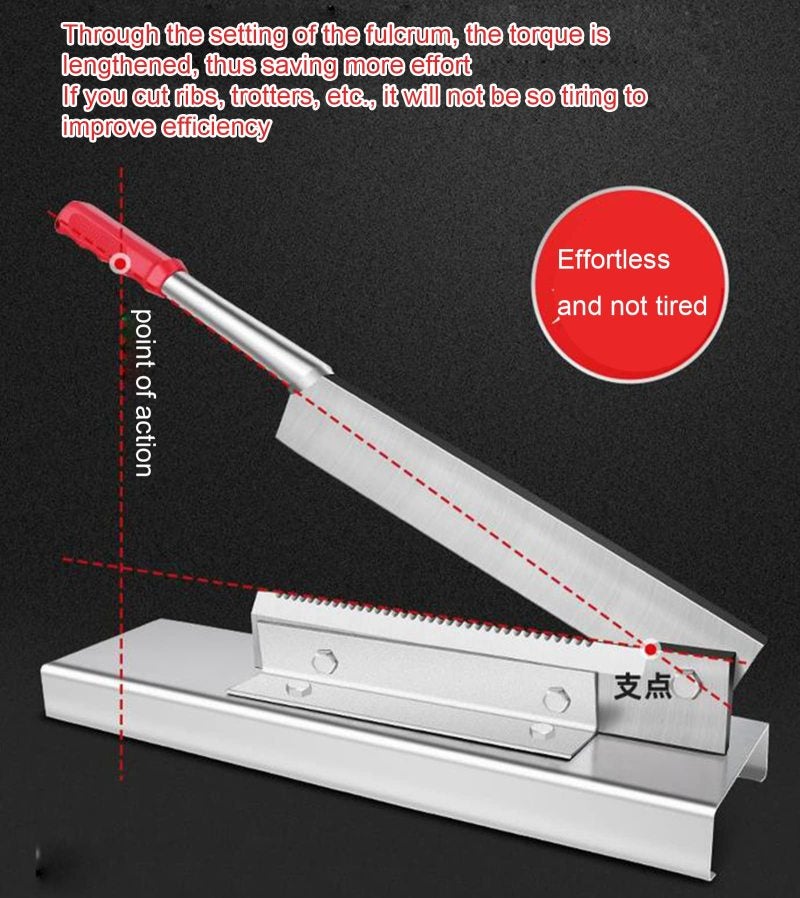 Manual Meat Slicer: 25CM Stainless Steel, Non-Slip Handle Stable Base - Multifunctional Easy To Clean Food Slicer for Home Kitchen Cooking - Image 3