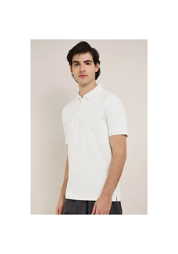 R&b Textured Polo T-Shirt with Short Sleeves